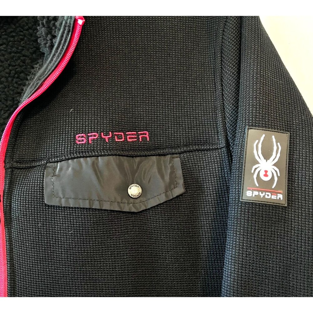 SPYDER Stellar Black Red Sherpa Lined Heavy Men's Jacket LARGE NWOT - Picture 2 of 5